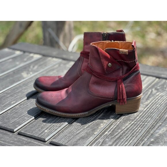 Pikolinos red ankle boots. Size 41 euro - Picture 3 of 7